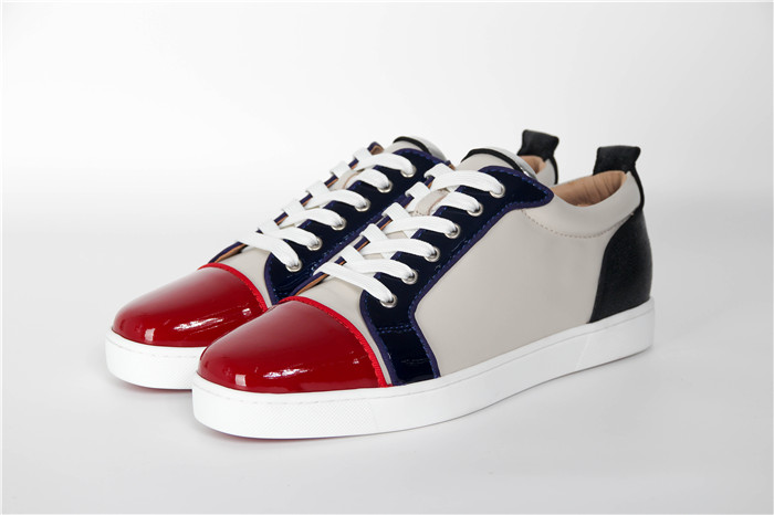 High Quality Christian Louboutin Red Louis Mens Flat Black Sneaker