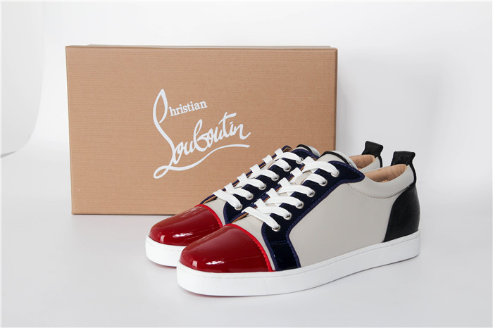 High Quality Christian Louboutin Red Louis Mens Flat Black Sneaker