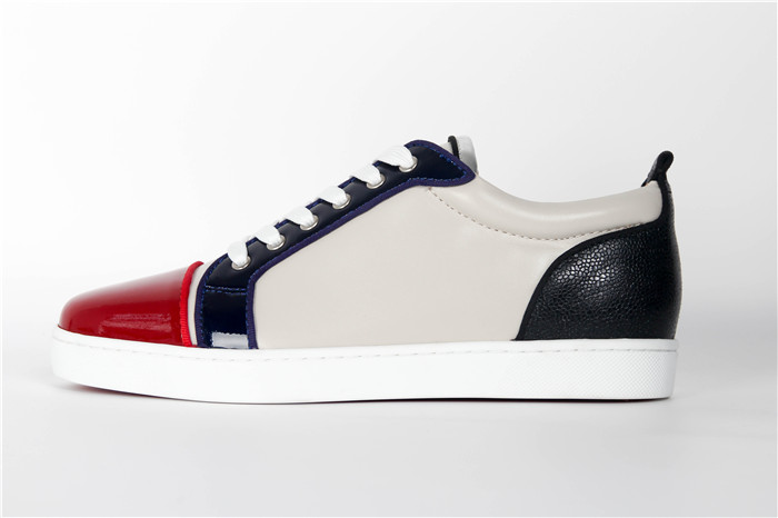 High Quality Christian Louboutin Red Louis Mens Flat Black Sneaker