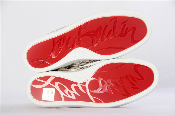 High Quality Christian Louboutin Real Python Rantus Orlanto Sneakers With Silver Spikes