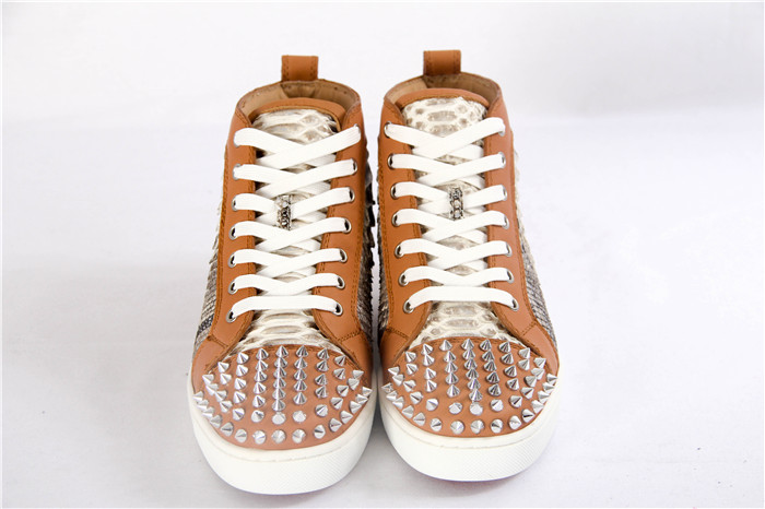 High Quality Christian Louboutin Real Python Rantus Orlanto Sneakers With Silver Spikes