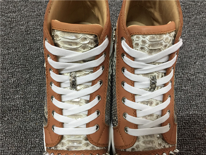 High Quality Christian Louboutin Real Python Rantus Orlanto Sneakers With Silver Spikes