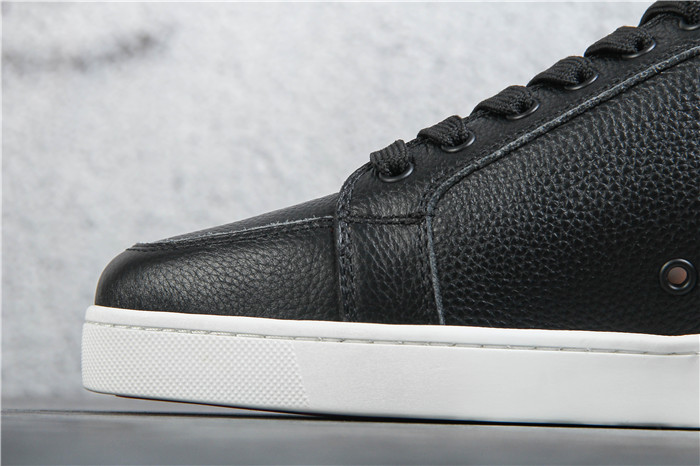 High Quality Christian Louboutin Rantulow Flat Black Leather Sneakers