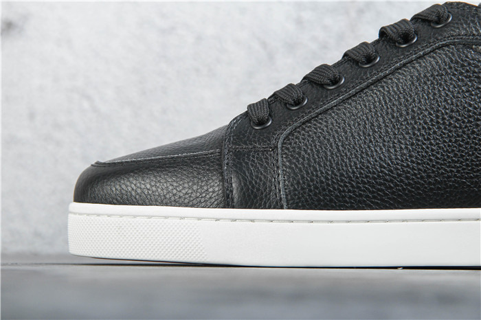 High Quality Christian Louboutin Rantulow Flat Black Leather Sneakers