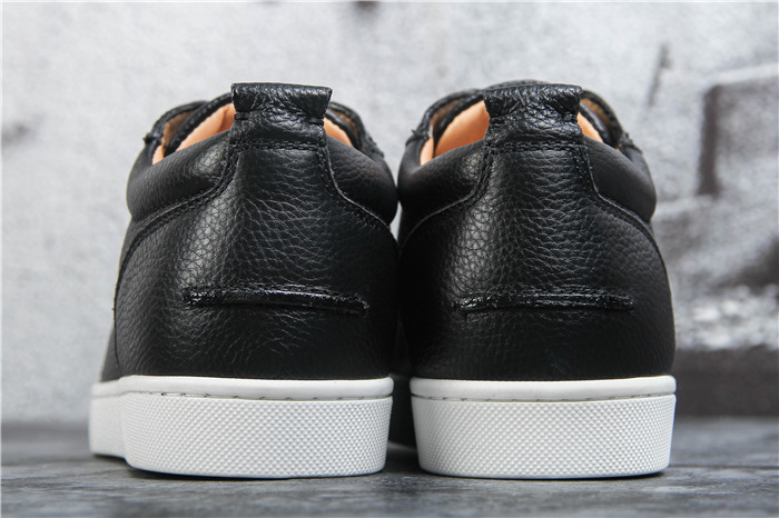 High Quality Christian Louboutin Rantulow Flat Black Leather Sneakers