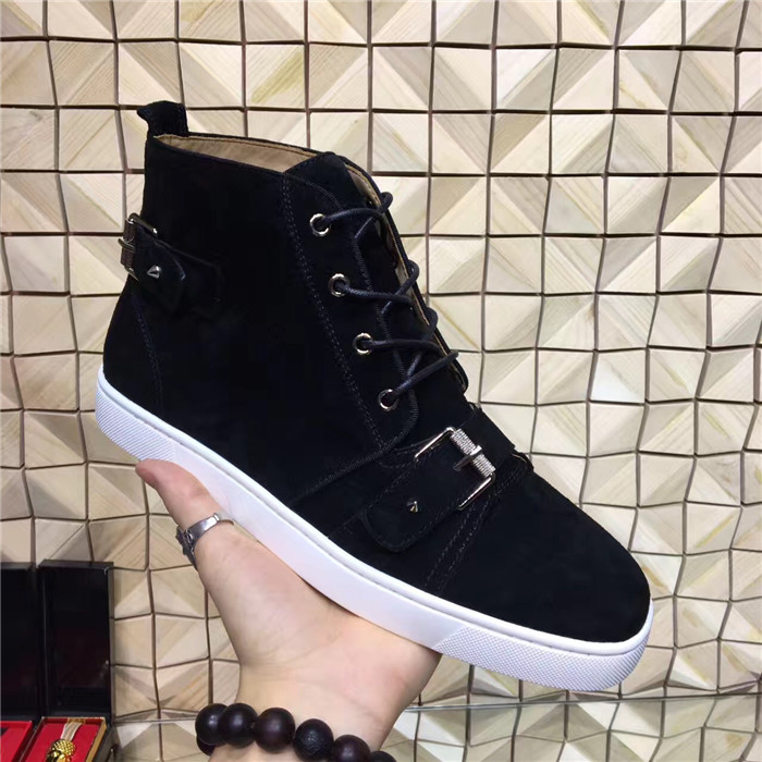 High Quality Christian Louboutin Nono Strap Flat Black Sneakers