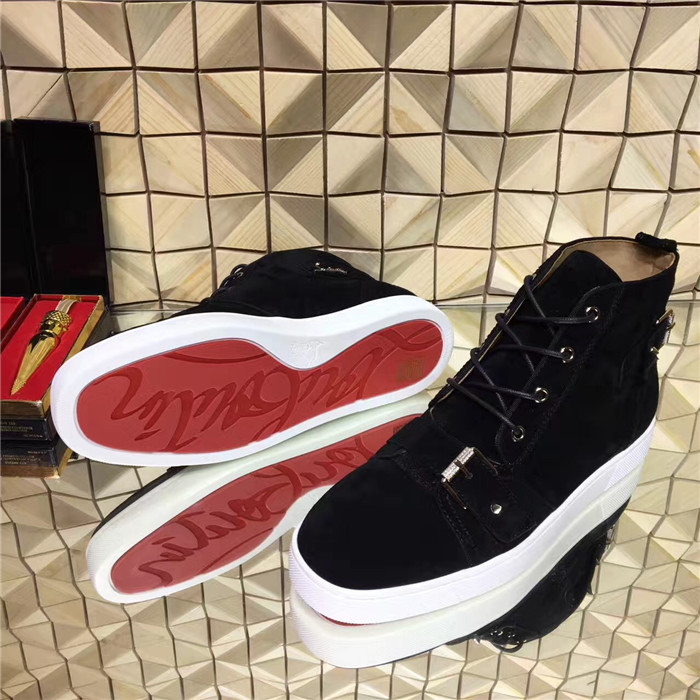 High Quality Christian Louboutin Nono Strap Flat Black Sneakers