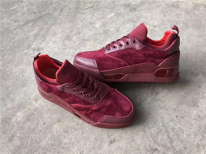 High Quality Christian Louboutin Merlot Aurelien Flat Sneakers