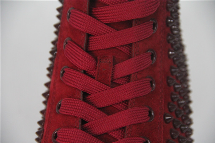 High Quality Christian Louboutin Mens Spikes High Top Red Sneaker