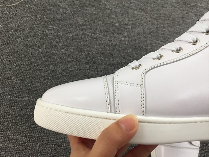 High Quality Christian Louboutin Mens High Top White And Blue Sneaker