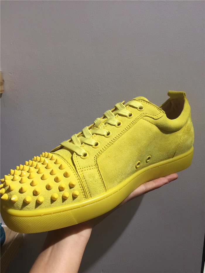 High Quality Christian Louboutin Louis Yellow Low Top Sneakers