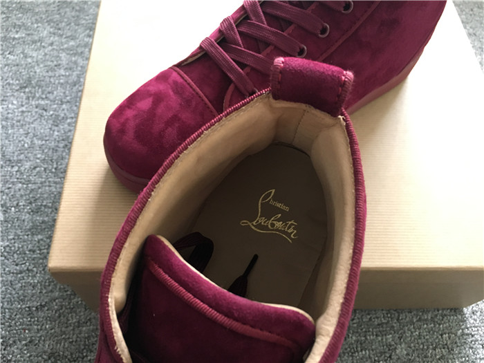 High Quality Christian Louboutin Louis Orlato Merlot Suede Sneakers