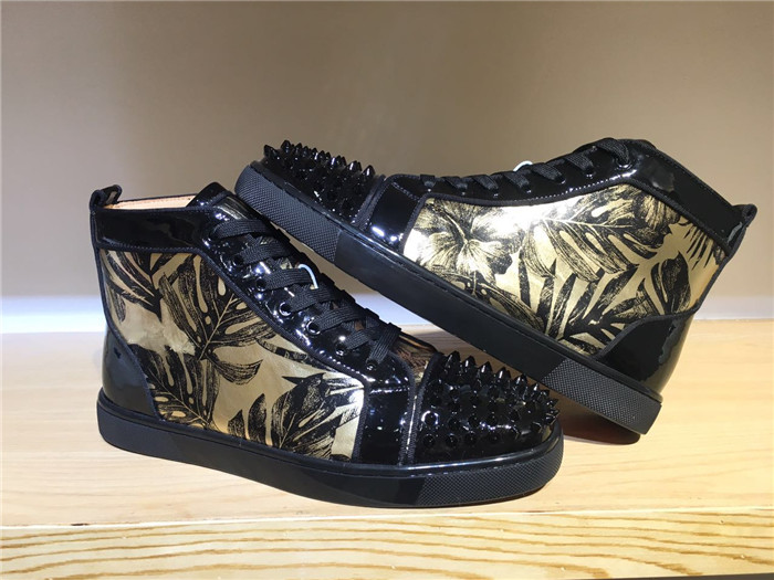 High Quality Christian Louboutin Louis Leaf High Top Sneakers