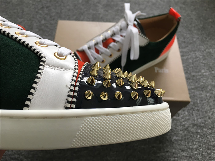 High Quality Christian Louboutin Louis Junior Orlato Men Flat Spikes Sneakers