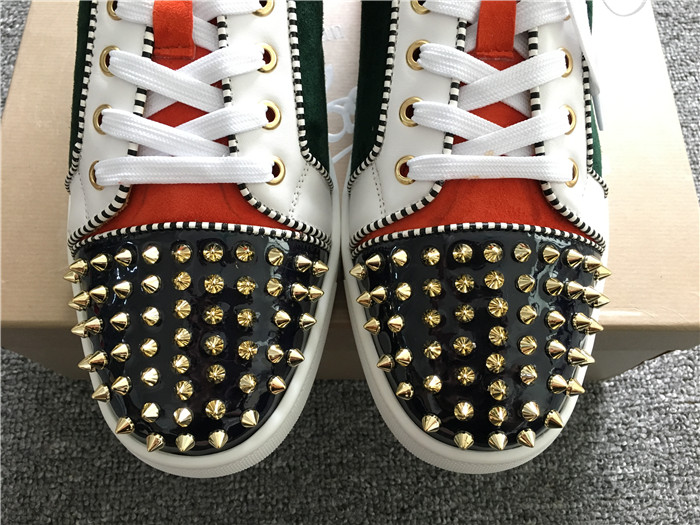 High Quality Christian Louboutin Louis Junior Orlato Men Flat Spikes Sneakers