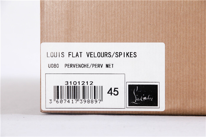 High Quality Christian Louboutin Louis Junior Men Flat Low Top Leather Black Spike Sneaker