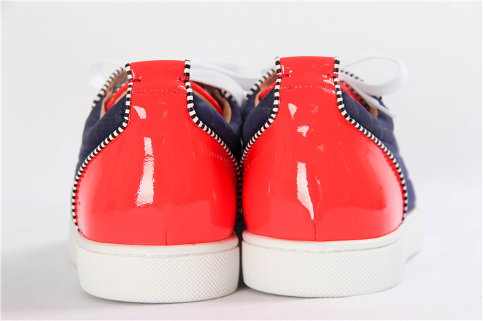 High Quality Christian Louboutin Louis Junior Men Flat Low Top Leather Black Spike Sneaker