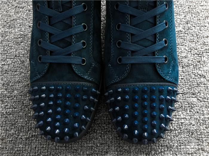 High Quality Christian Louboutin Lou Spikes Orlato Quartz Flat Sneakers