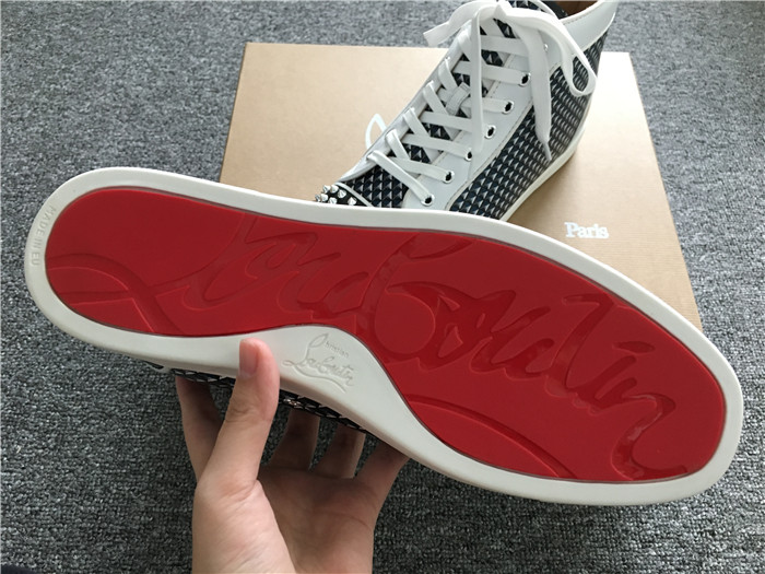 High Quality Christian Louboutin Lou Spikes Orlato Flat Sneakers
