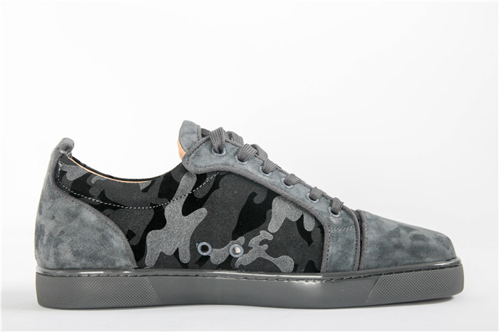 High Quality Christian Louboutin Junior Louis Camo Suede Sneakers