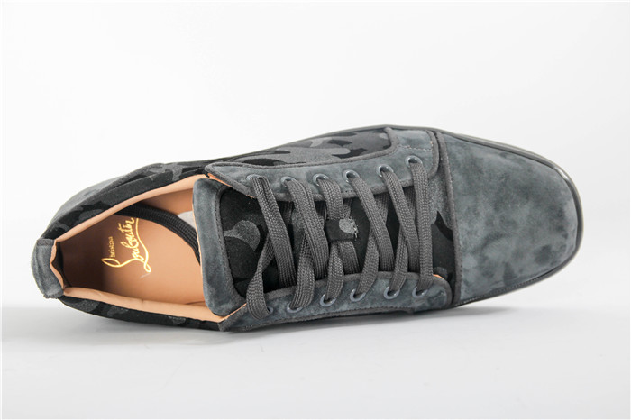 High Quality Christian Louboutin Junior Louis Camo Suede Sneakers