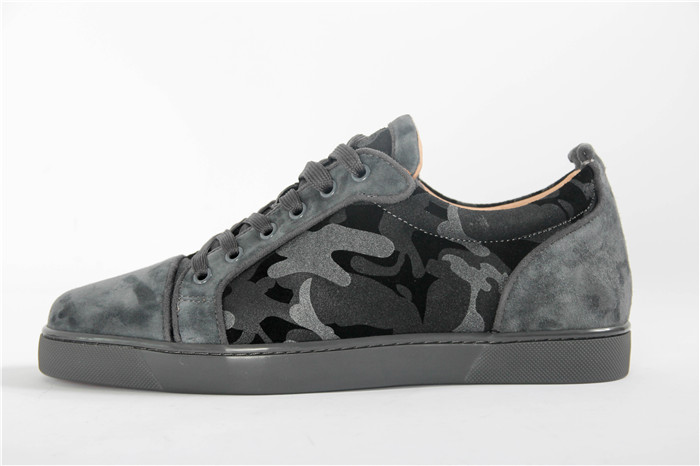 High Quality Christian Louboutin Junior Louis Camo Suede Sneakers