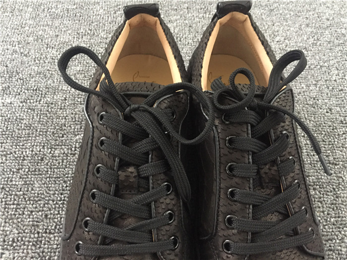 High Quality Christian Louboutin Black Snake Low Sneakers
