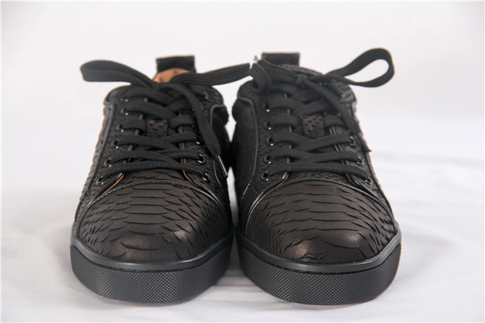 High Quality Christian Louboutin Black Snake Low Sneakers