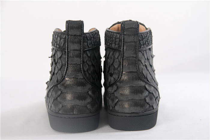 High Quality Christian Louboutin Black Python Louis Flat Sneakers