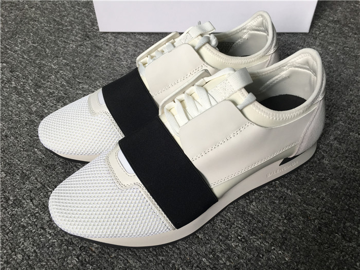 High Quality Balenciaga White Black Race Runner Sneakers