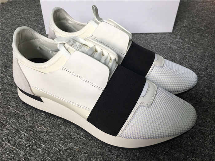 High Quality Balenciaga White Black Race Runner Sneakers