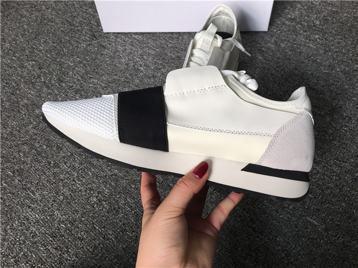 High Quality Balenciaga White Black Race Runner Sneakers