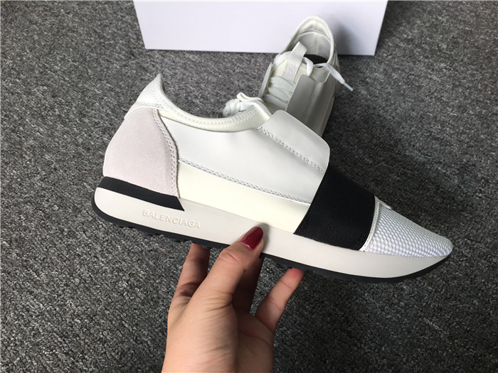 High Quality Balenciaga White Black Race Runner Sneakers