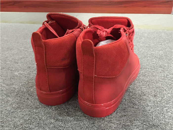 High Quality Balenciaga Sprayed Suede Arena High-Top Sneakers-Red