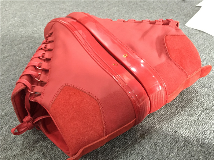 High Quality Balenciaga Sprayed Suede Arena High-Top Sneakers-Red