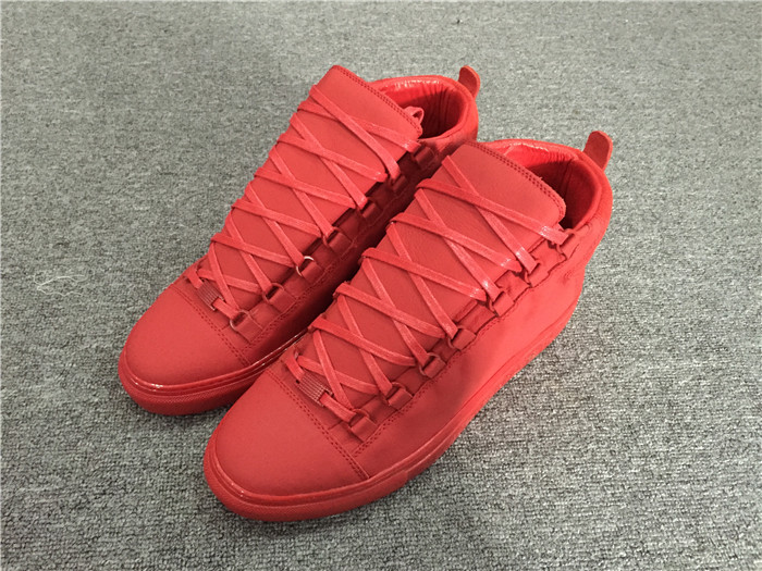 High Quality Balenciaga Sprayed Suede Arena High-Top Sneakers-Red