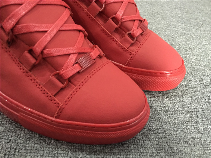 High Quality Balenciaga Sprayed Suede Arena High-Top Sneakers-Red