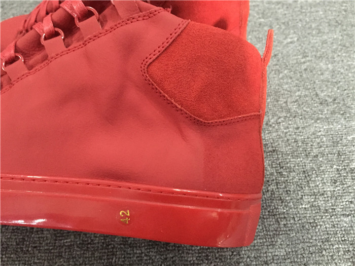 High Quality Balenciaga Sprayed Suede Arena High-Top Sneakers-Red