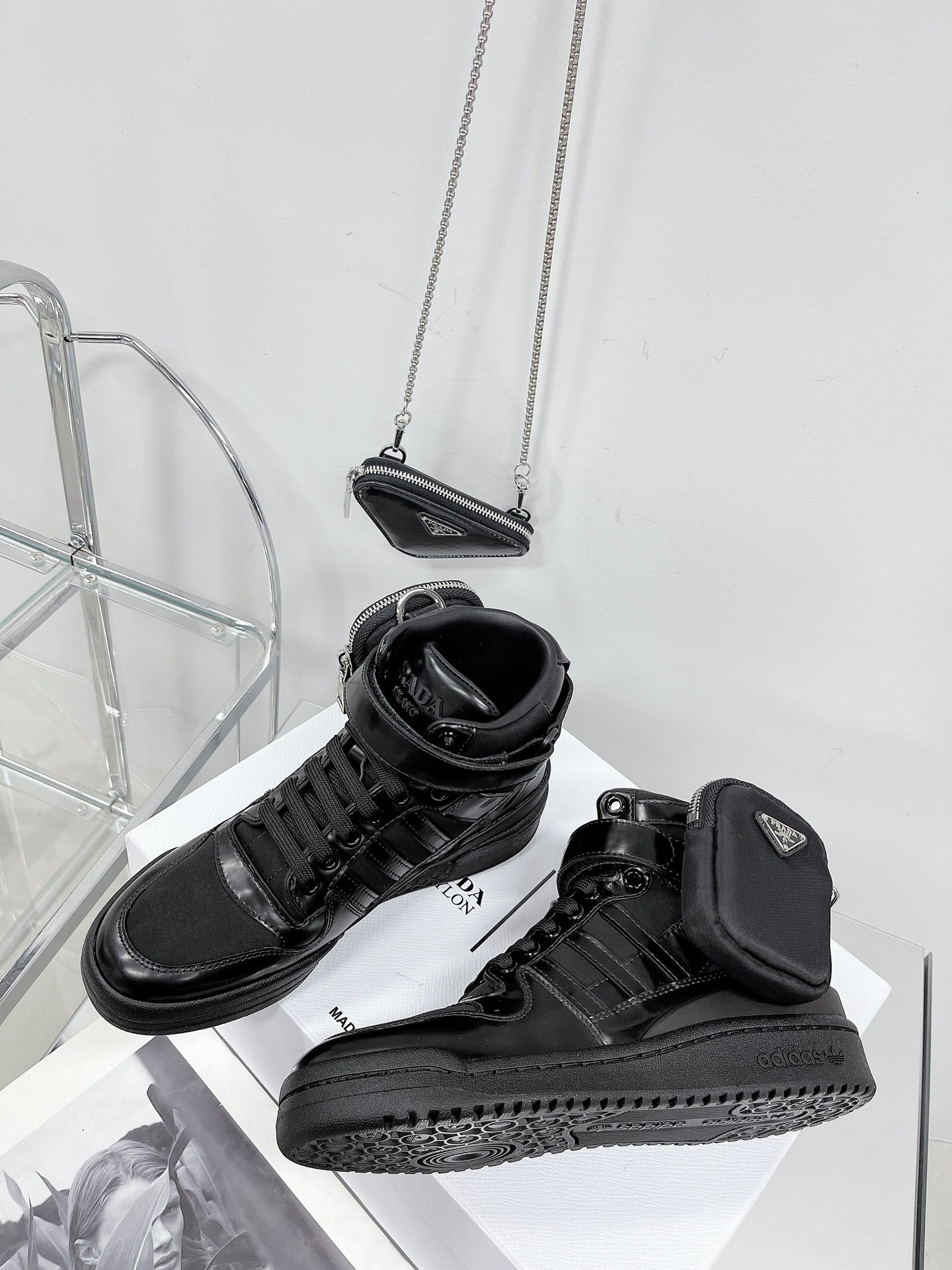 Prada × Adidas Sneakers with white