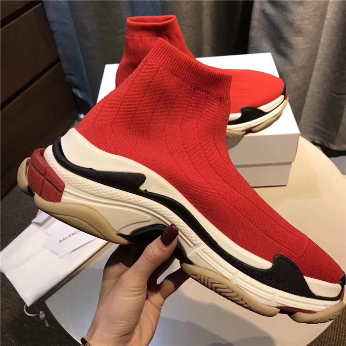 High Quality Balenciaga Custom Speed Trainer X Triple S Sneaker Red AC7831CC4157