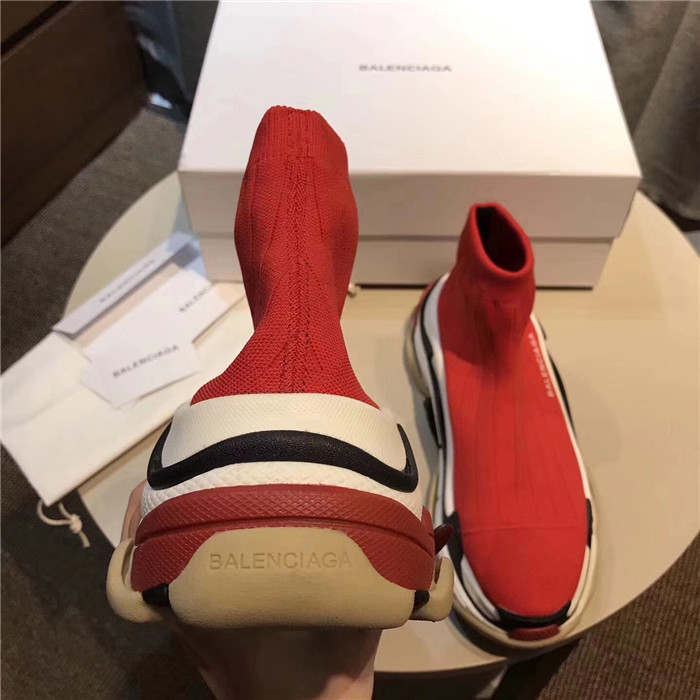 High Quality Balenciaga Custom Speed Trainer X Triple S Sneaker Red AC7831CC4157