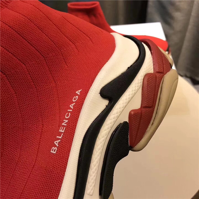 High Quality Balenciaga Custom Speed Trainer X Triple S Sneaker Red AC7831CC4157