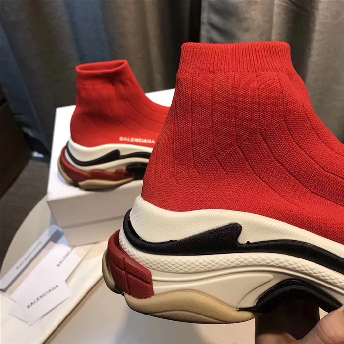 High Quality Balenciaga Custom Speed Trainer X Triple S Sneaker Red AC7831CC4157