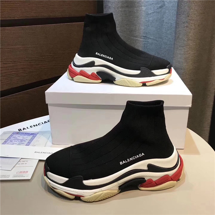 High Quality Balenciaga Custom Speed Trainer X Triple S Sneaker Black E3F06C9D3154