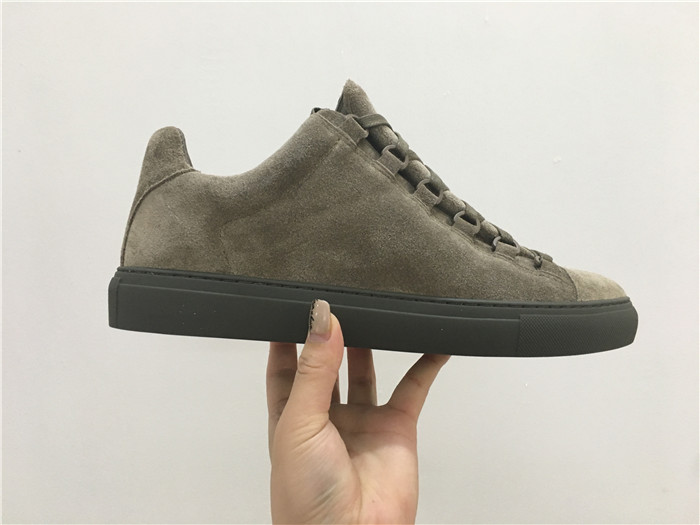 High Quality Balenciaga Arena Low-Top Brown Suede Trainers