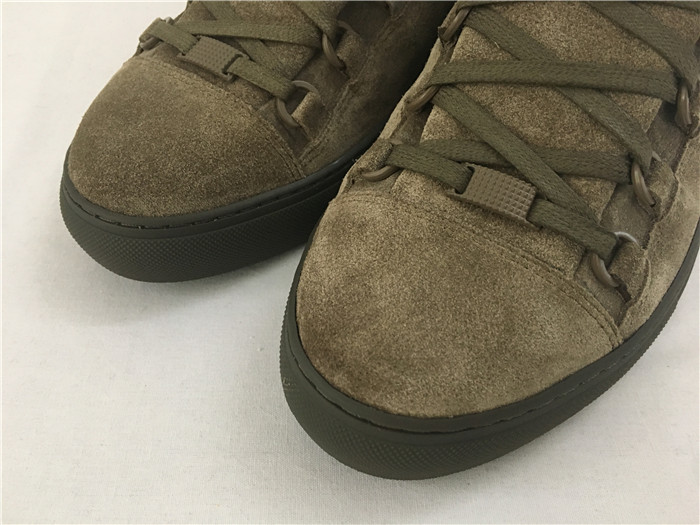 High Quality Balenciaga Arena Low-Top Brown Suede Trainers