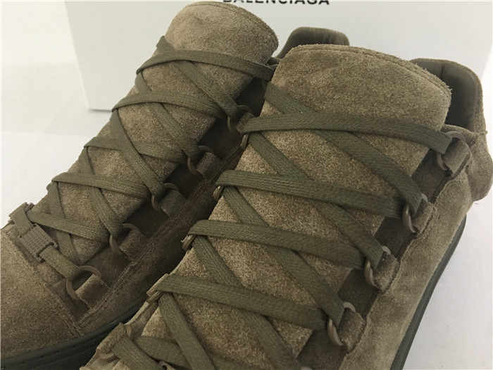 High Quality Balenciaga Arena Low-Top Brown Suede Trainers