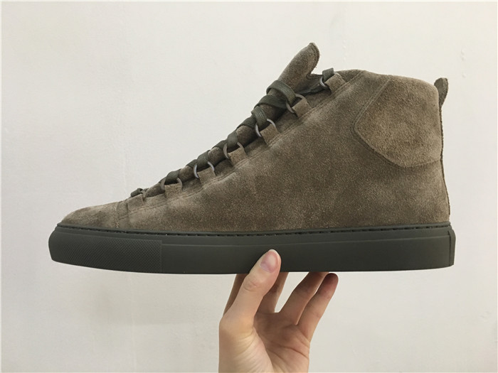 High Quality Balenciaga Arena High-Top Brown Suede Trainers