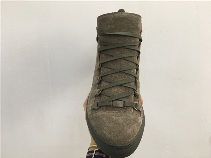 High Quality Balenciaga Arena High-Top Brown Suede Trainers