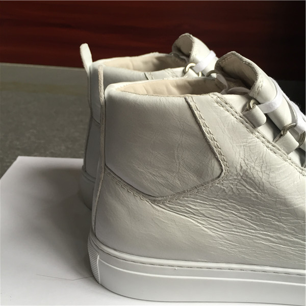 High Quality Balenciaga Arena Creased Leather Sneakers White High Top